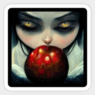 Princess taking the first bite of the poison apple. Sticker